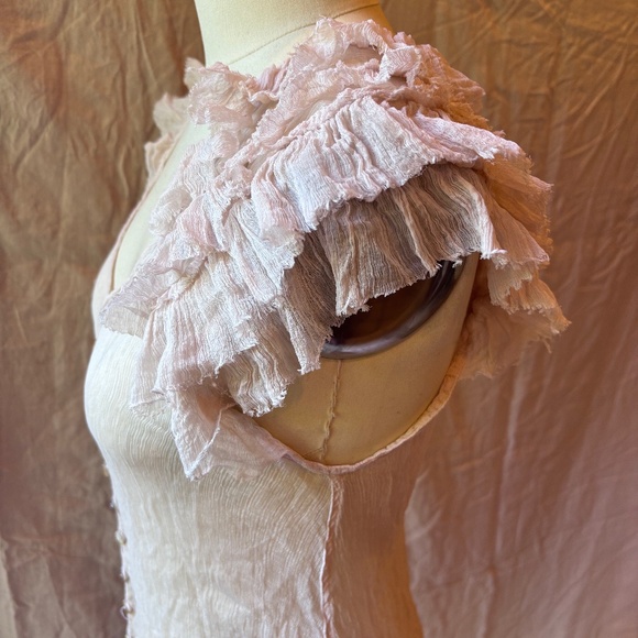 Silk organza sheer tunic dress in pale pink by Baby Ceylon London. Size US4-US10 - Picture 5 of 5